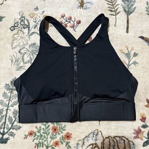 Fabletics Black Zip-Front Sports Bra